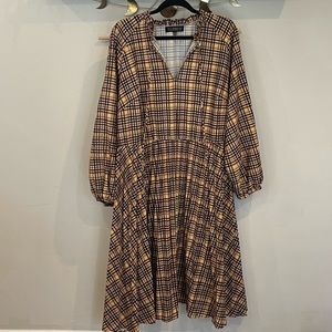 Eloquii Plaid Pleated Dress